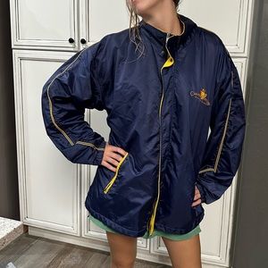 Vintage Casino Monte Lago Lake Las Vegas bomber Satin Style Jacket blue coat